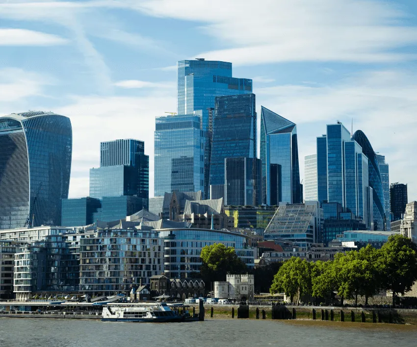 The City of London skyline seen from across the Thames.